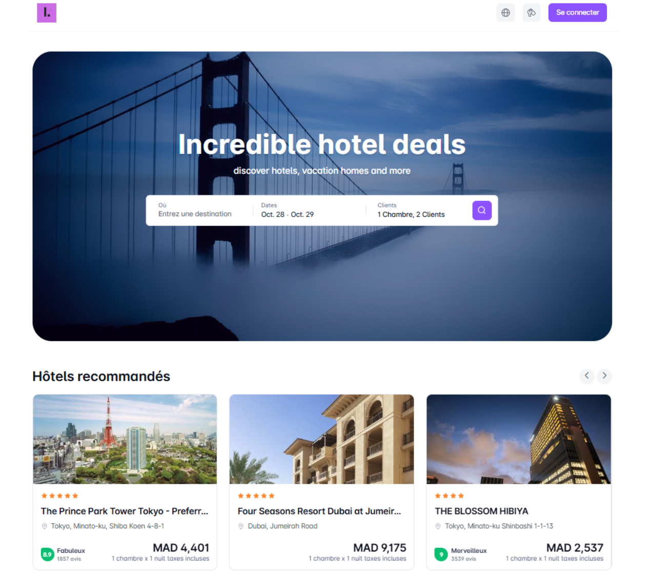 Main platform feature visualization